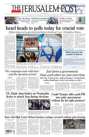 Prima pagina The Jerusalem Post di oggi - Quotidiano estero