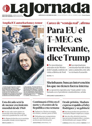 Prima pagina La Jornada di oggi - Quotidiano estero