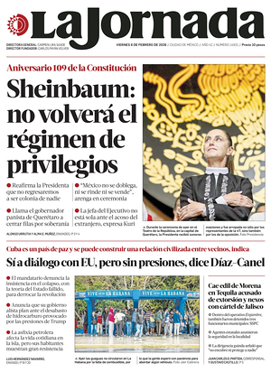 Prima pagina La Jornada di oggi - Quotidiano estero