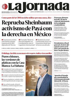 Prima pagina La Jornada di oggi - Quotidiano estero