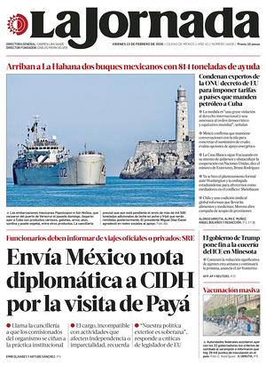 Prima pagina La Jornada di oggi - Quotidiano estero