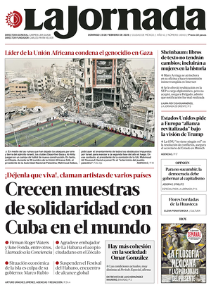 Prima pagina La Jornada di oggi - Quotidiano estero