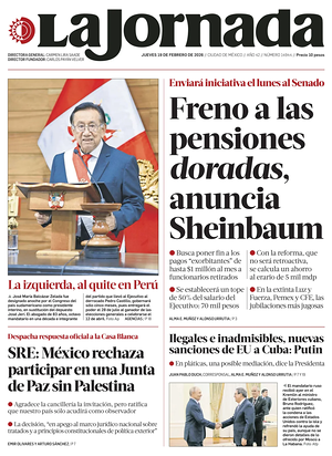 Prima pagina La Jornada di oggi - Quotidiano estero