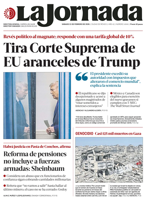 Prima pagina La Jornada di oggi - Quotidiano estero