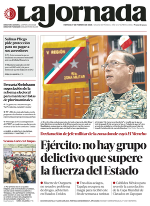 Prima pagina La Jornada di oggi - Quotidiano estero