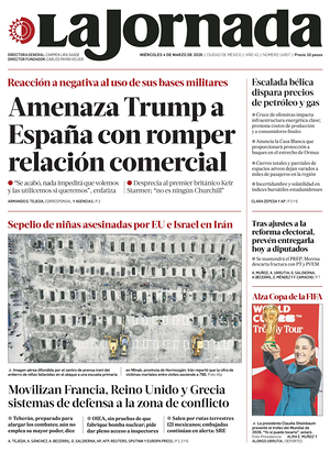 Prima pagina La Jornada di oggi - Quotidiano estero