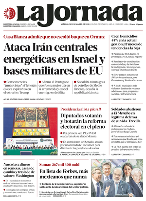 Prima pagina La Jornada di oggi - Quotidiano estero