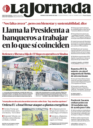 Prima pagina La Jornada di oggi - Quotidiano estero