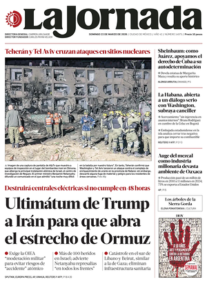 Prima pagina La Jornada di oggi - Quotidiano estero