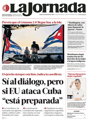 Prima pagina La Jornada di oggi - Quotidiano estero