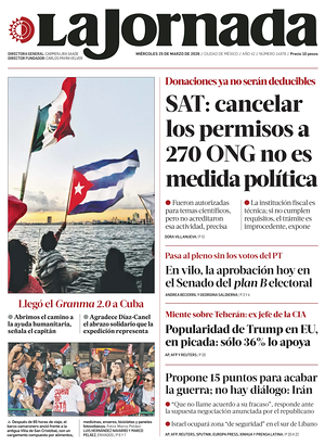 Prima pagina La Jornada di oggi - Quotidiano estero