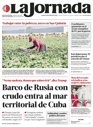 Prima pagina La Jornada di oggi - Quotidiano estero