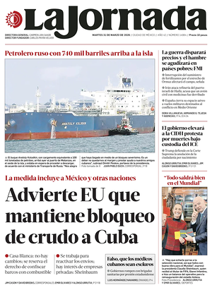 Prima pagina La Jornada di oggi - Quotidiano estero