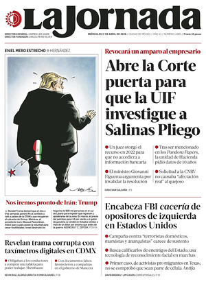 Prima pagina La Jornada di oggi - Quotidiano estero