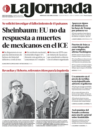 Prima pagina La Jornada di oggi - Quotidiano estero