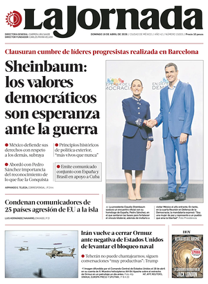 Prima pagina La Jornada di oggi - Quotidiano estero
