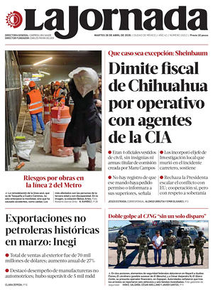 Prima pagina La Jornada di oggi - Quotidiano estero