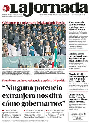 Prima pagina La Jornada di oggi - Quotidiano estero