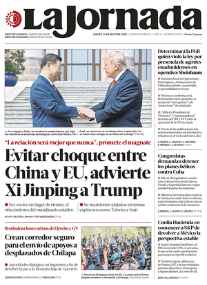 Prima pagina La Jornada di oggi - Quotidiano estero