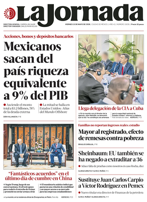 Prima pagina La Jornada di oggi - Quotidiano estero