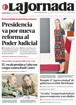 Prima pagina La Jornada di oggi - Quotidiano estero