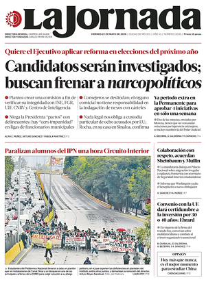 Prima pagina La Jornada di oggi - Quotidiano estero