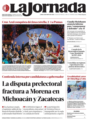 Prima pagina La Jornada di oggi - Quotidiano estero