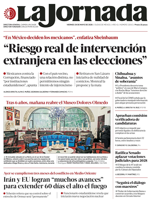 Prima pagina La Jornada di oggi - Quotidiano estero