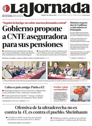 Prima pagina La Jornada di oggi - Quotidiano estero