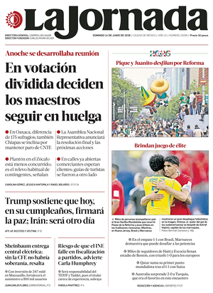 Prima pagina La Jornada di oggi - Quotidiano estero