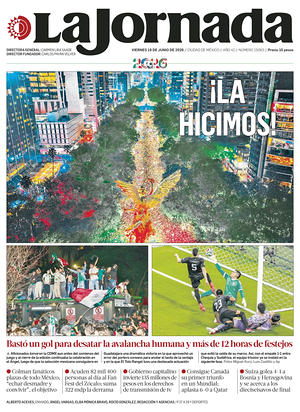 Prima pagina La Jornada di oggi - Quotidiano estero