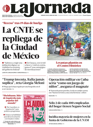 Prima pagina La Jornada di oggi - Quotidiano estero