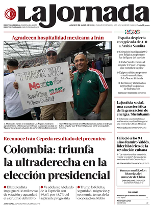 Prima pagina La Jornada di oggi - Quotidiano estero