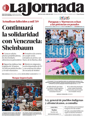 Prima pagina La Jornada di oggi - Quotidiano estero
