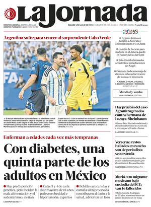 Prima pagina La Jornada di oggi - Quotidiano estero