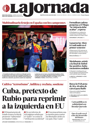 Prima pagina La Jornada di oggi - Quotidiano estero