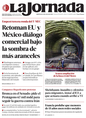 Prima pagina La Jornada di oggi - Quotidiano estero