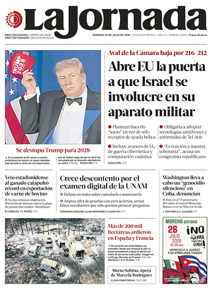 Prima pagina La Jornada di oggi - Quotidiano estero
