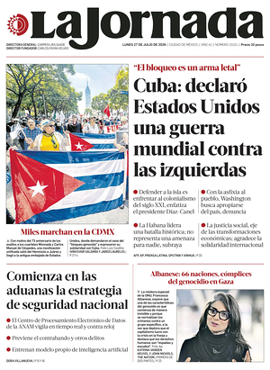 Prima pagina La Jornada di oggi - Quotidiano estero