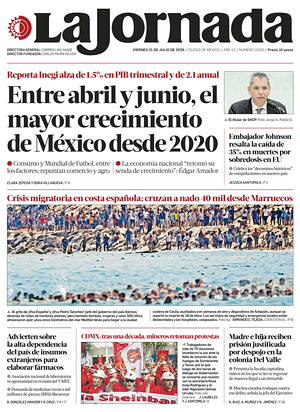 Prima pagina La Jornada di oggi - Quotidiano estero