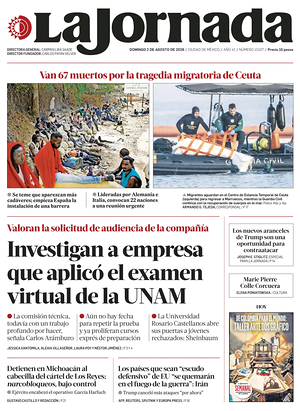 Prima pagina La Jornada di oggi - Quotidiano estero