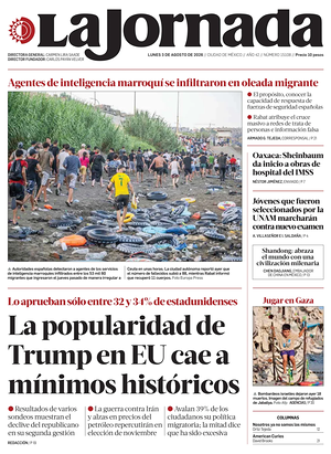 Prima pagina La Jornada di oggi - Quotidiano estero