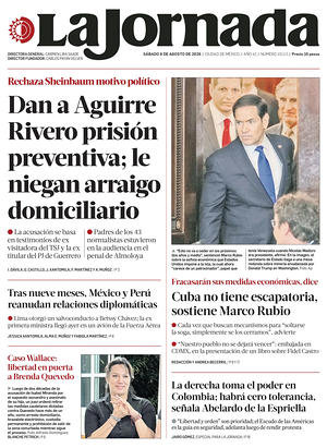 Prima pagina La Jornada di oggi - Quotidiano estero