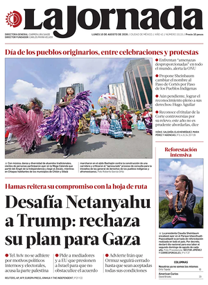 Prima pagina La Jornada di oggi - Quotidiano estero