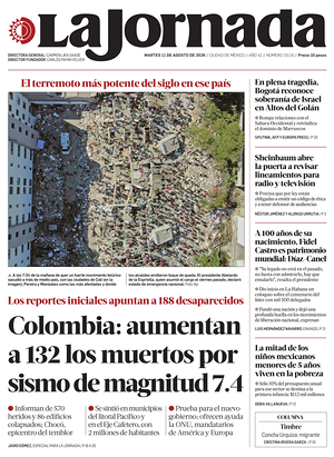 Prima pagina La Jornada di oggi - Quotidiano estero