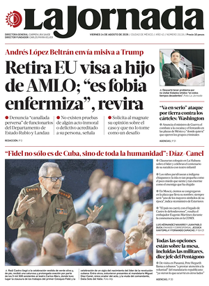 Prima pagina La Jornada di oggi - Quotidiano estero