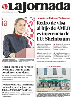Prima pagina La Jornada di oggi - Quotidiano estero