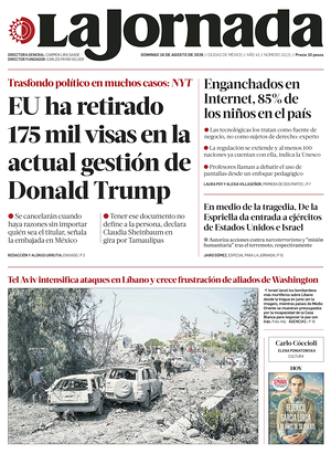 Prima pagina La Jornada di oggi - Quotidiano estero