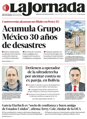 Prima pagina La Jornada di oggi - Quotidiano estero