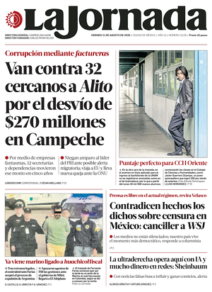 Prima pagina La Jornada di oggi - Quotidiano estero